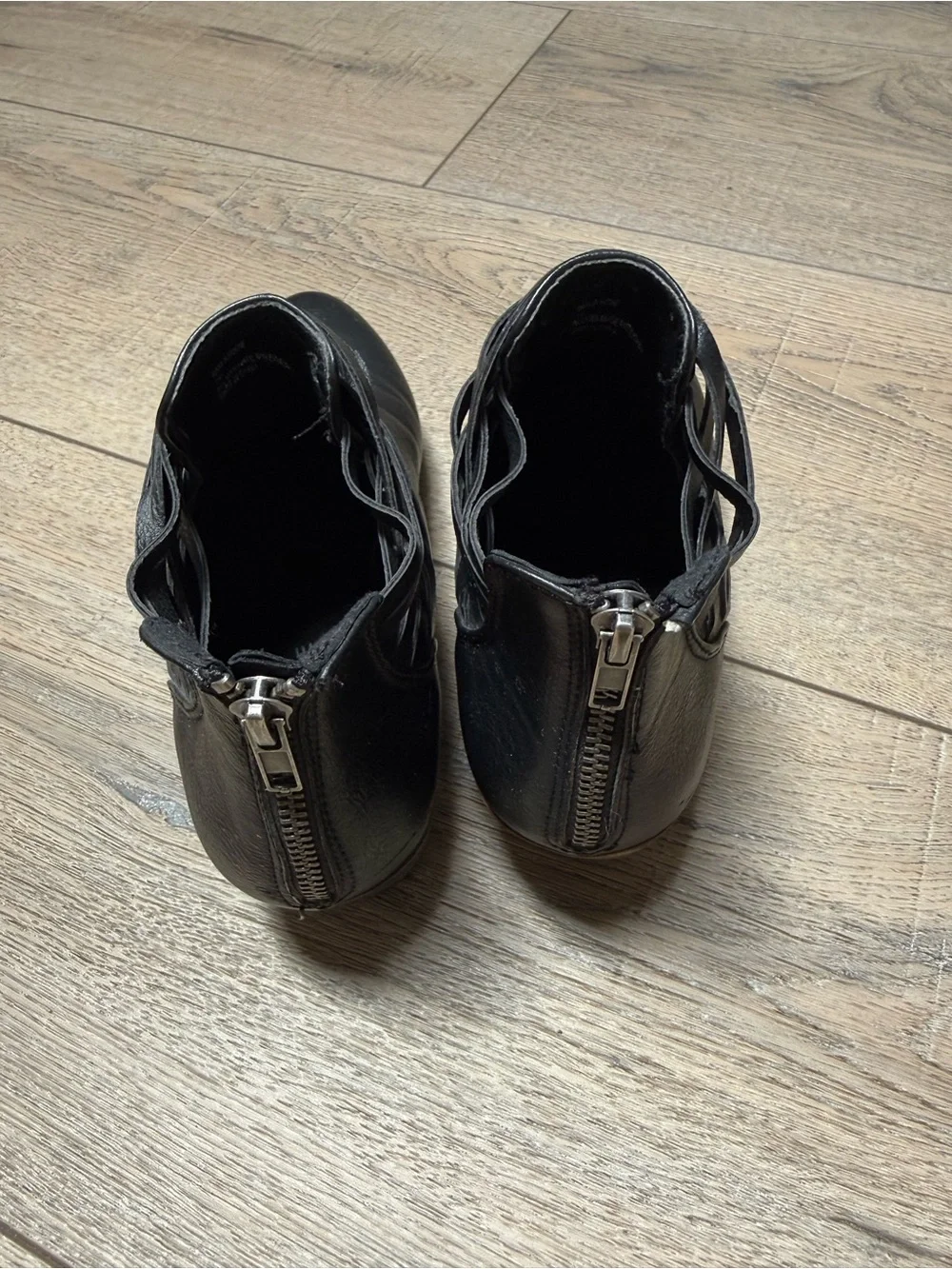 Women's Black Ankle Boots with Wrapped Strap Detail